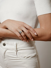 Rose Signet Ring in Sterling Silver