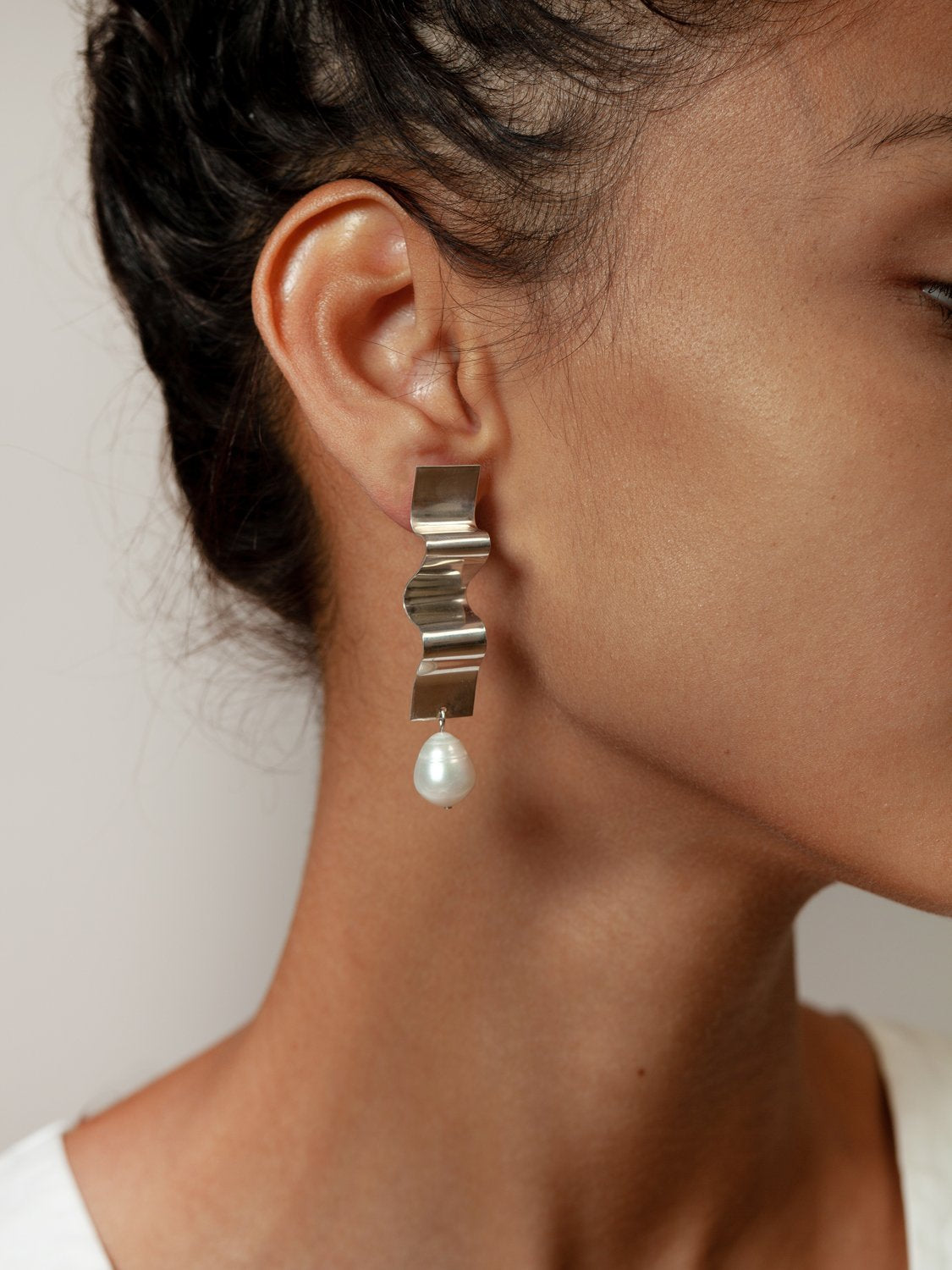 Lunette Earrings in Sterling Silver