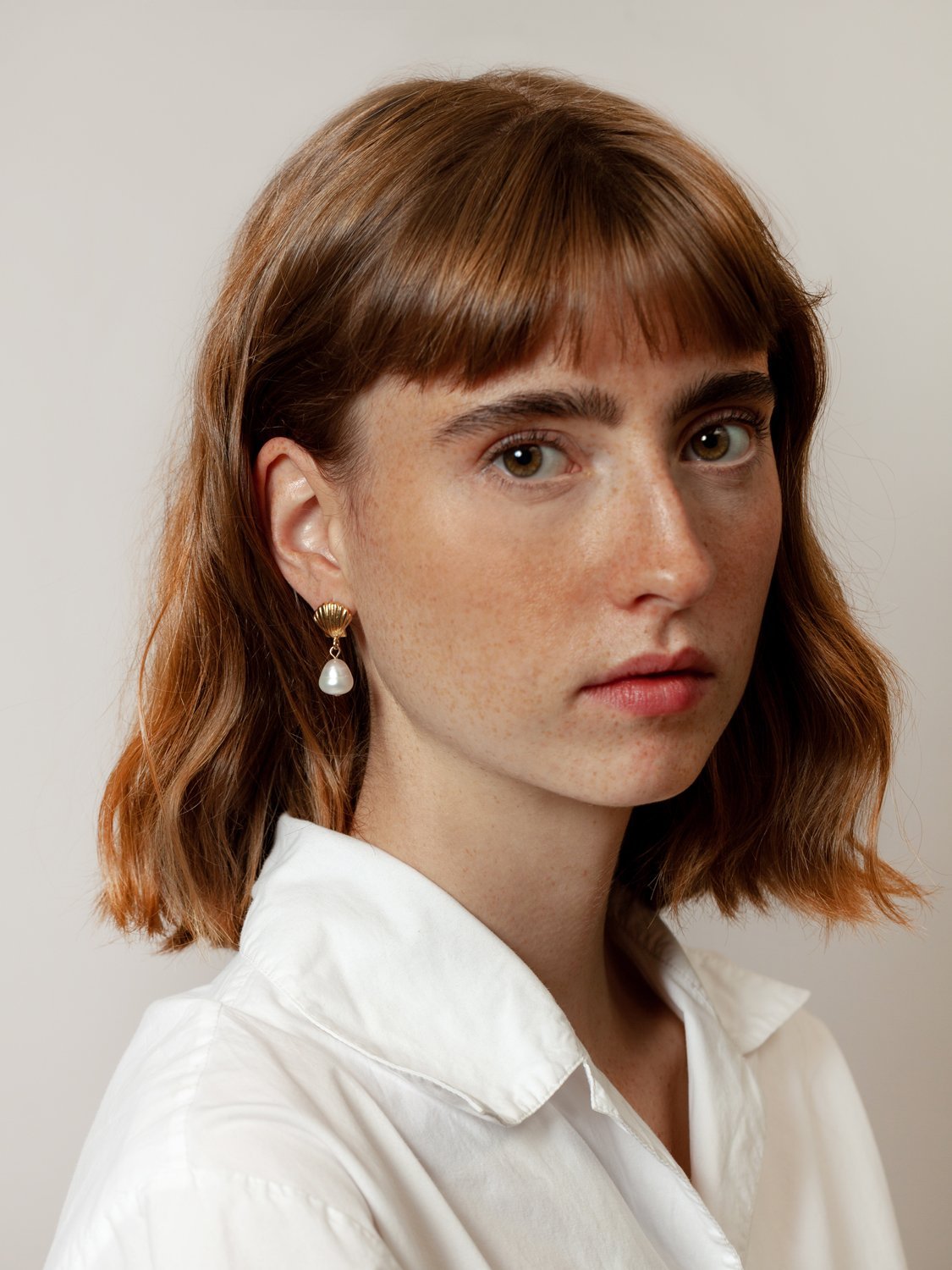 Marcel Pearl Studs in Gold