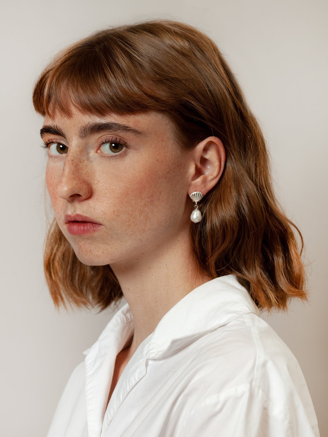 Marcel Pearl Studs in Sterling Silver