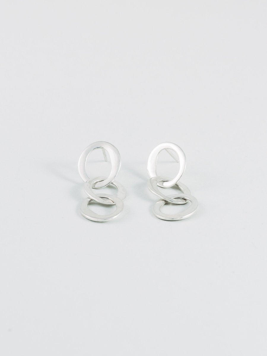 Oval Chain Earrings in Sterling Silver