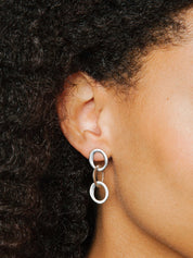 Oval Chain Earrings in Sterling Silver