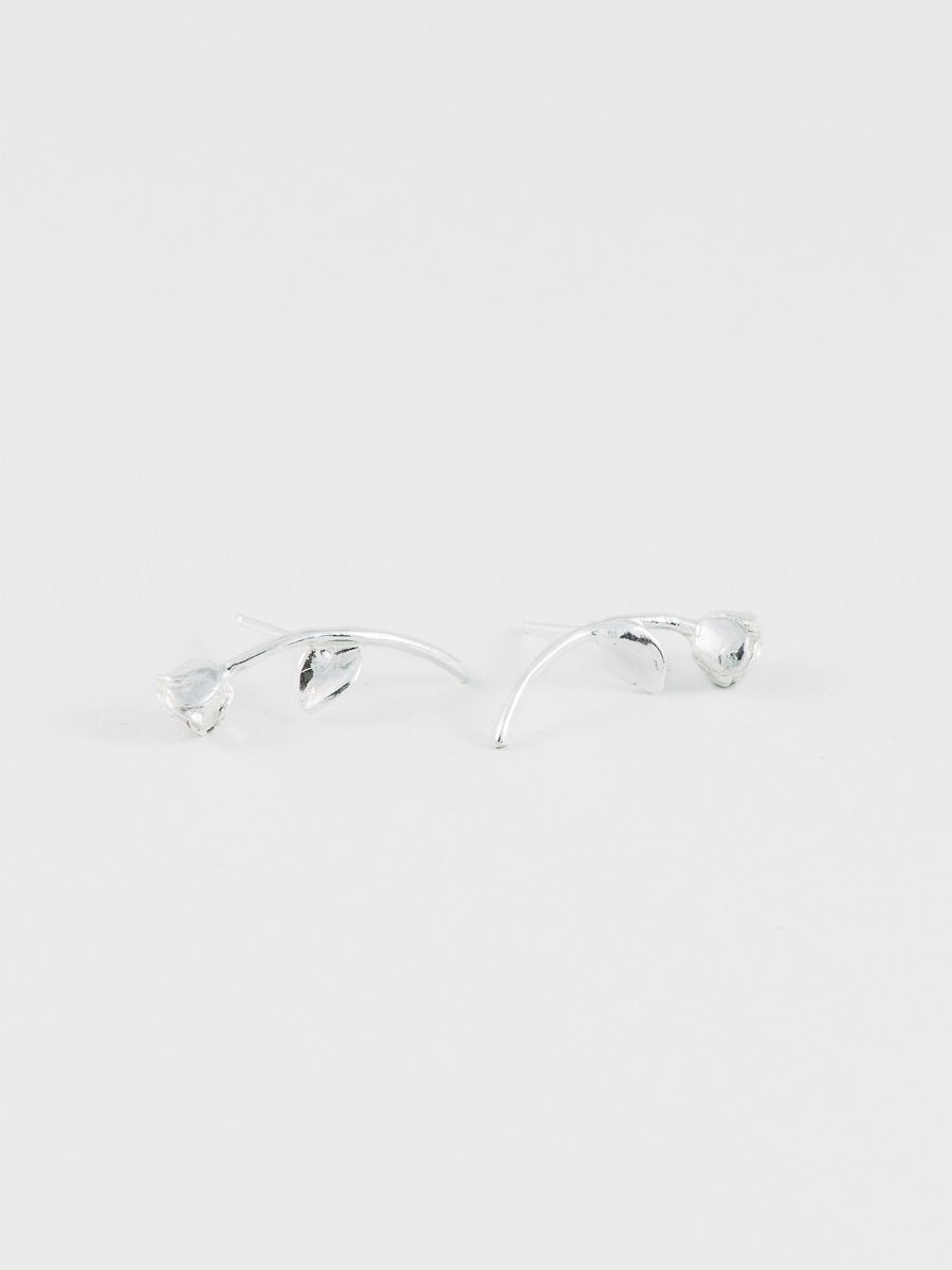 Rose Earrings in Sterling Silver