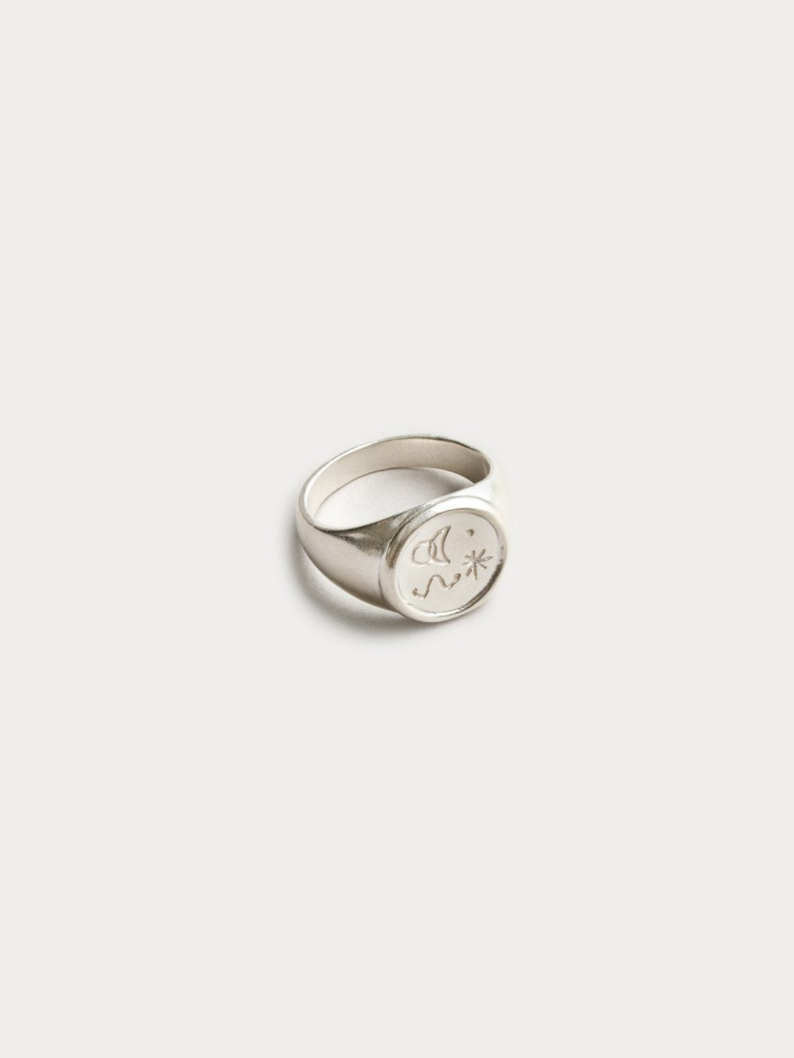 Miro Signet Ring in Sterling Silver