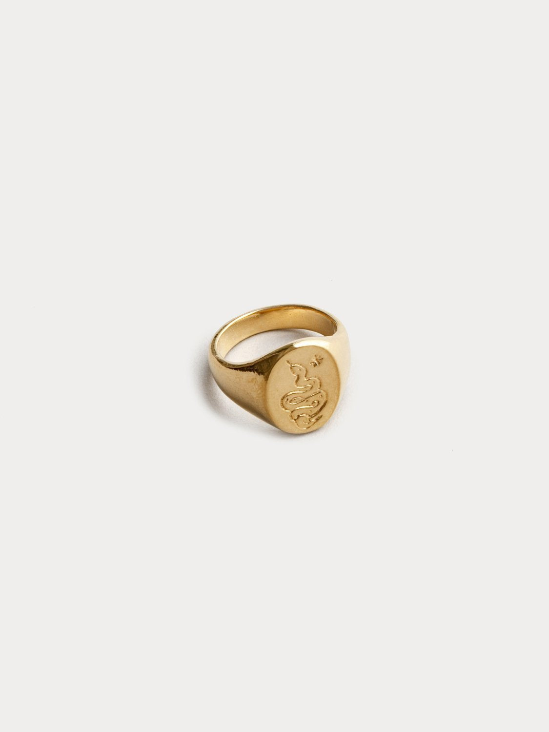 Ophidian Signet Ring in Gold