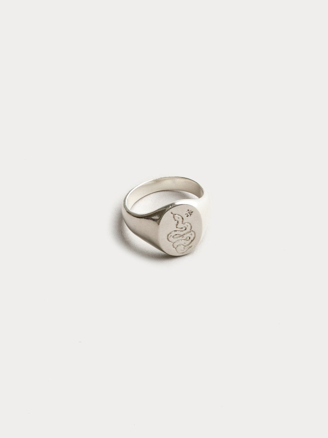Ophidian Signet Ring in Sterling Silver