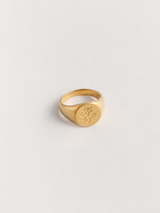 Rose Signet Ring in Gold