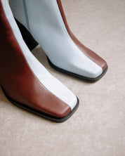 Shilo Boots in Burgundy/Baby Blue