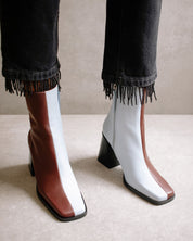 Shilo Boots in Burgundy/Baby Blue
