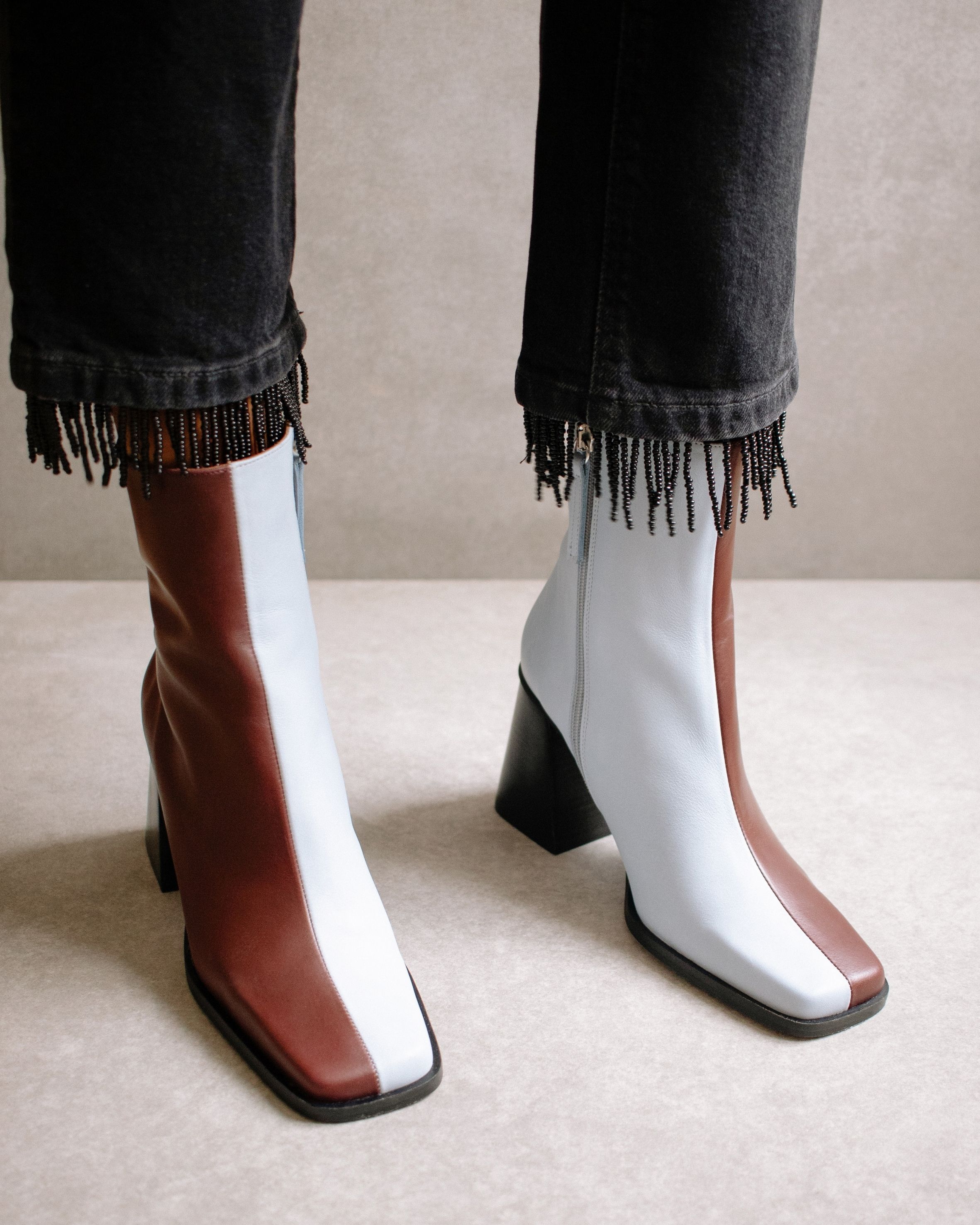Shilo Boots in Burgundy/Baby Blue