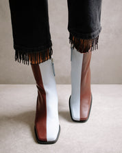 Shilo Boots in Burgundy/Baby Blue