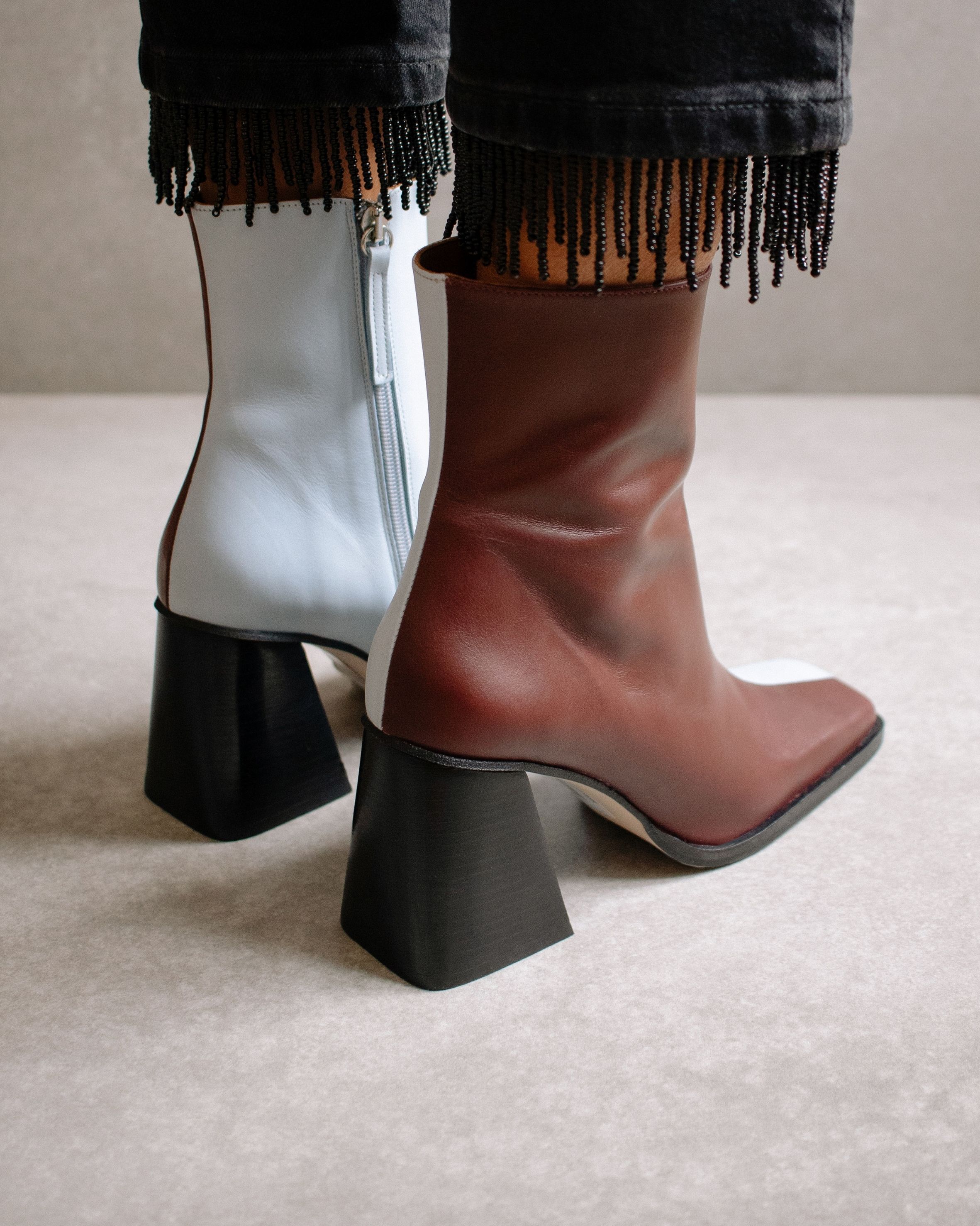 Shilo Boots in Burgundy/Baby Blue