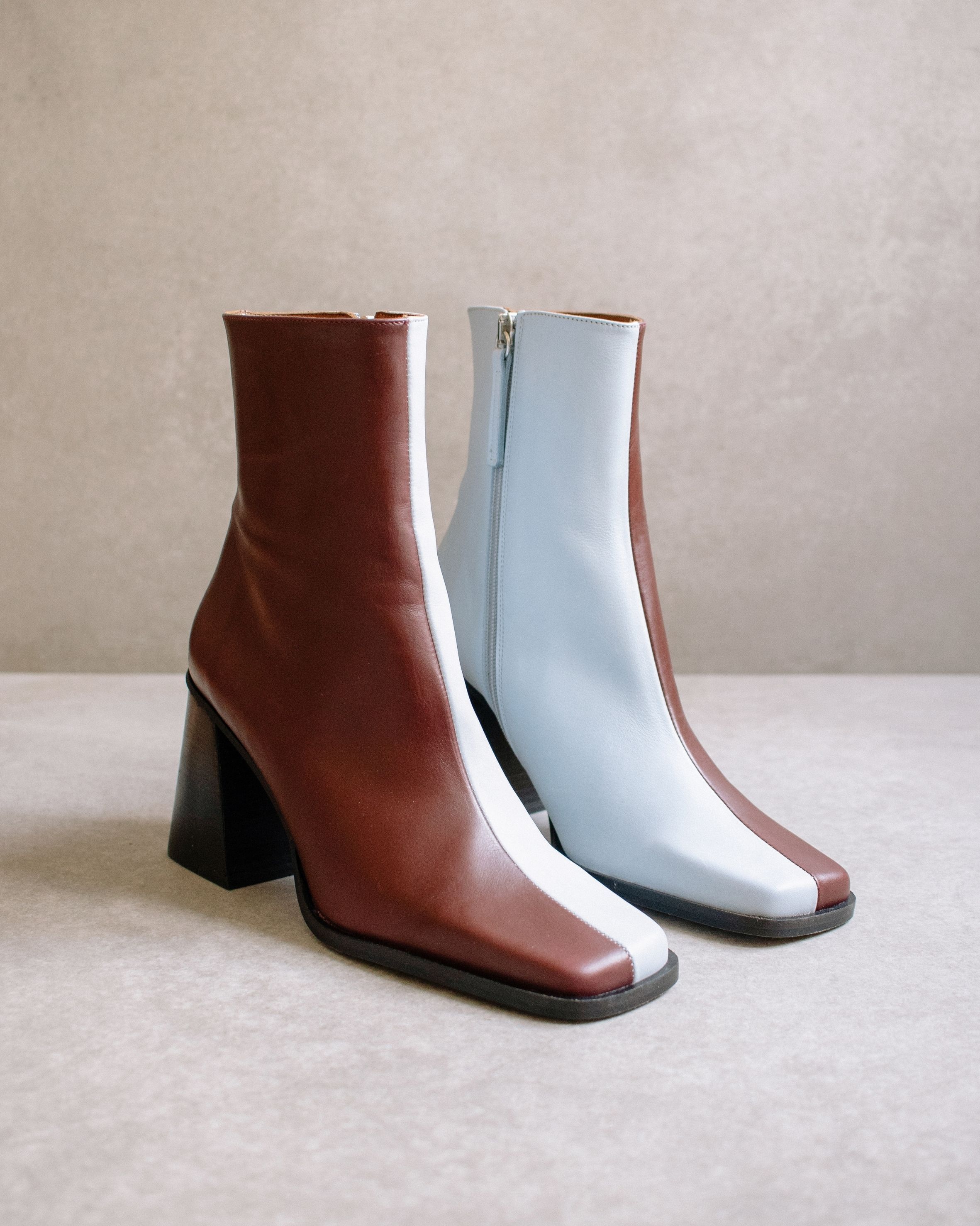 Shilo Boots in Burgundy/Baby Blue