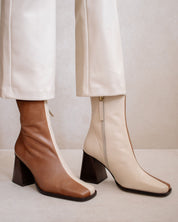 Camel & Beige split color boots