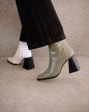 Shilo Boots in Olive/White