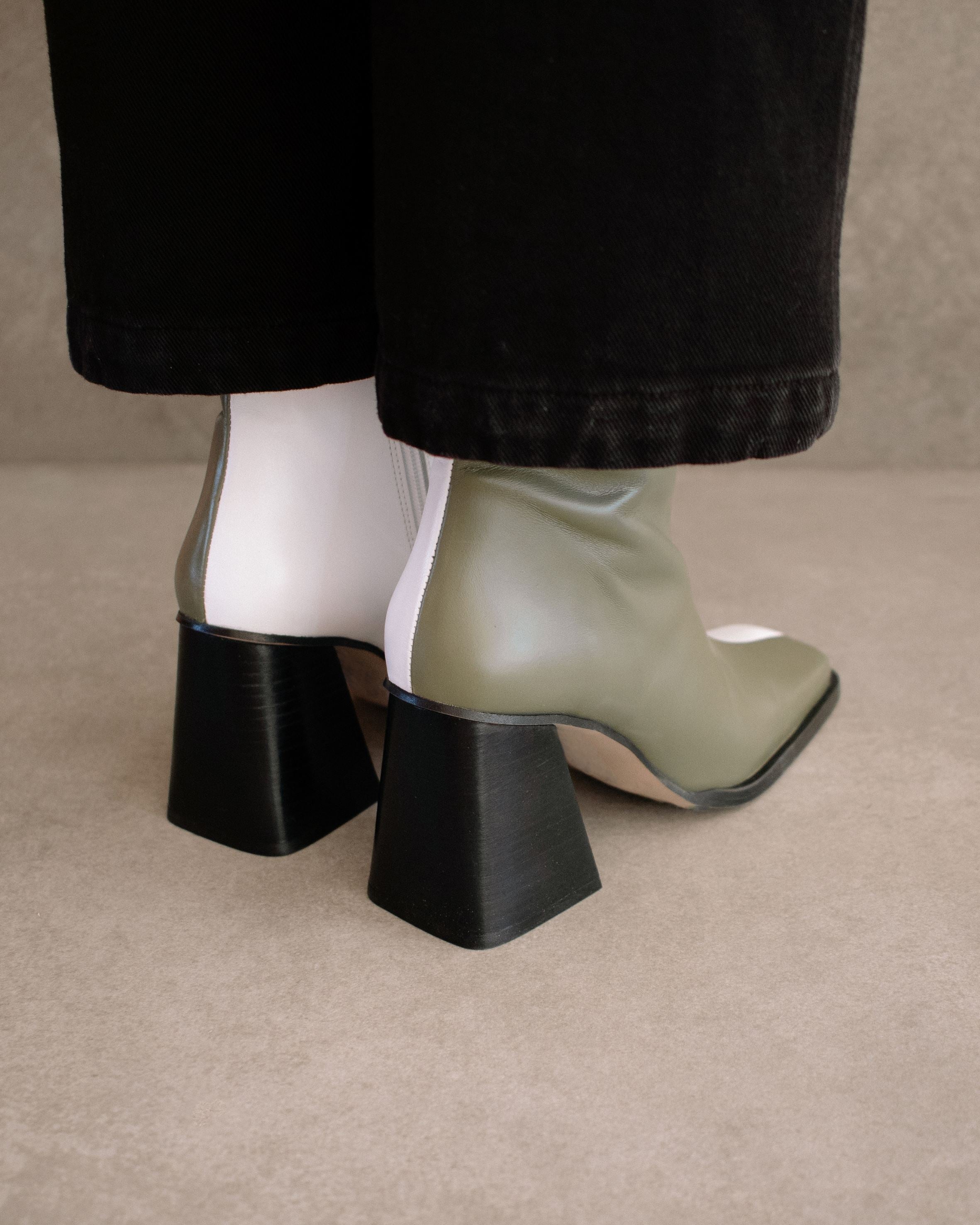 Shilo Boots in Olive/White