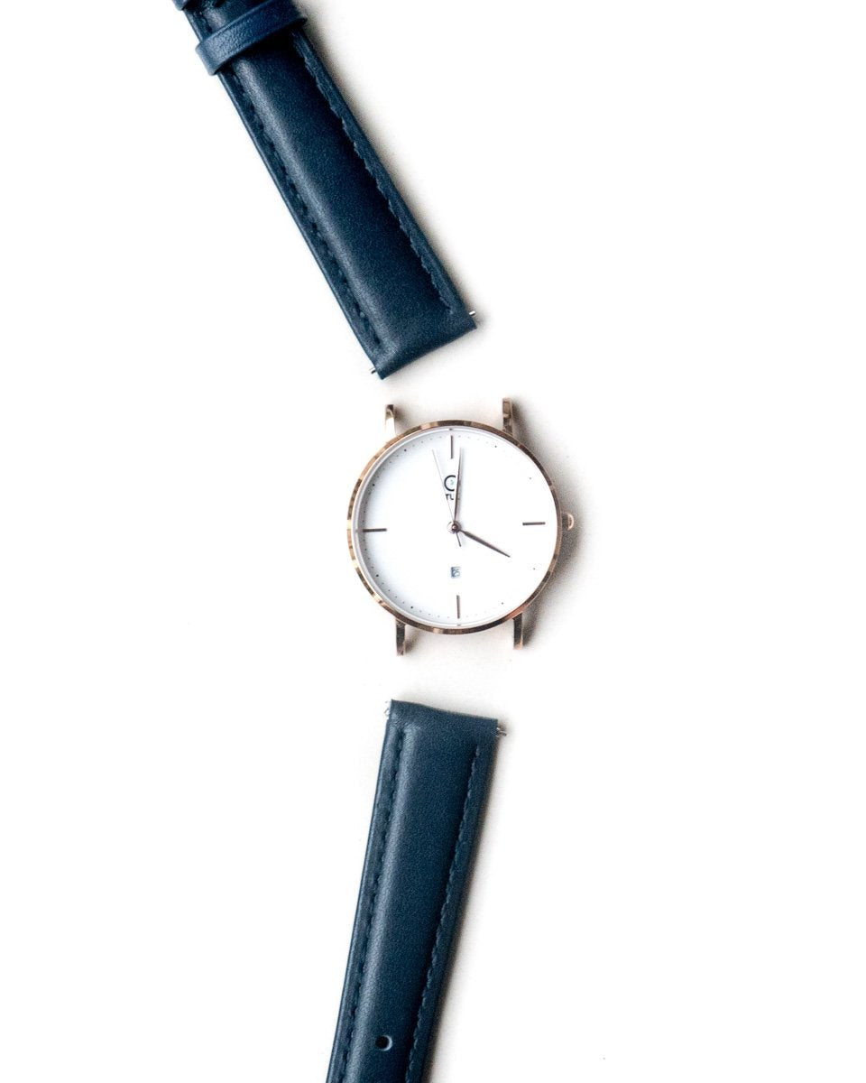 Navy Leather